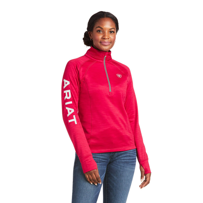 Ariat Sweatshirt Damen - Tek Team 1/2 Zip Rot ( MAYCE-7612 )